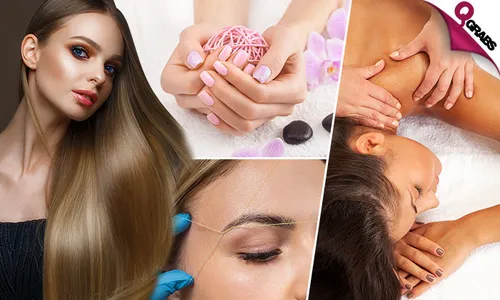 Killer Beauty Deal: Back Massage + Hair Treatment + Threading + Mani-Pedi with Color + Hair Brushing